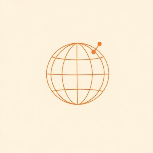 Illustration of a globe with two connected points